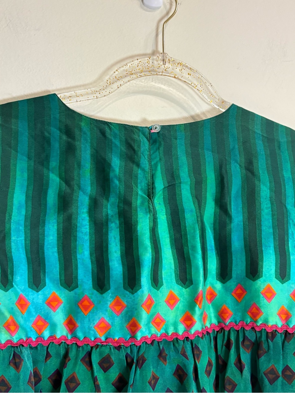 Anthropologie Siddhartha Bansal Lahiri Blouse in Green Motif Size Small - Picture 7 of 9